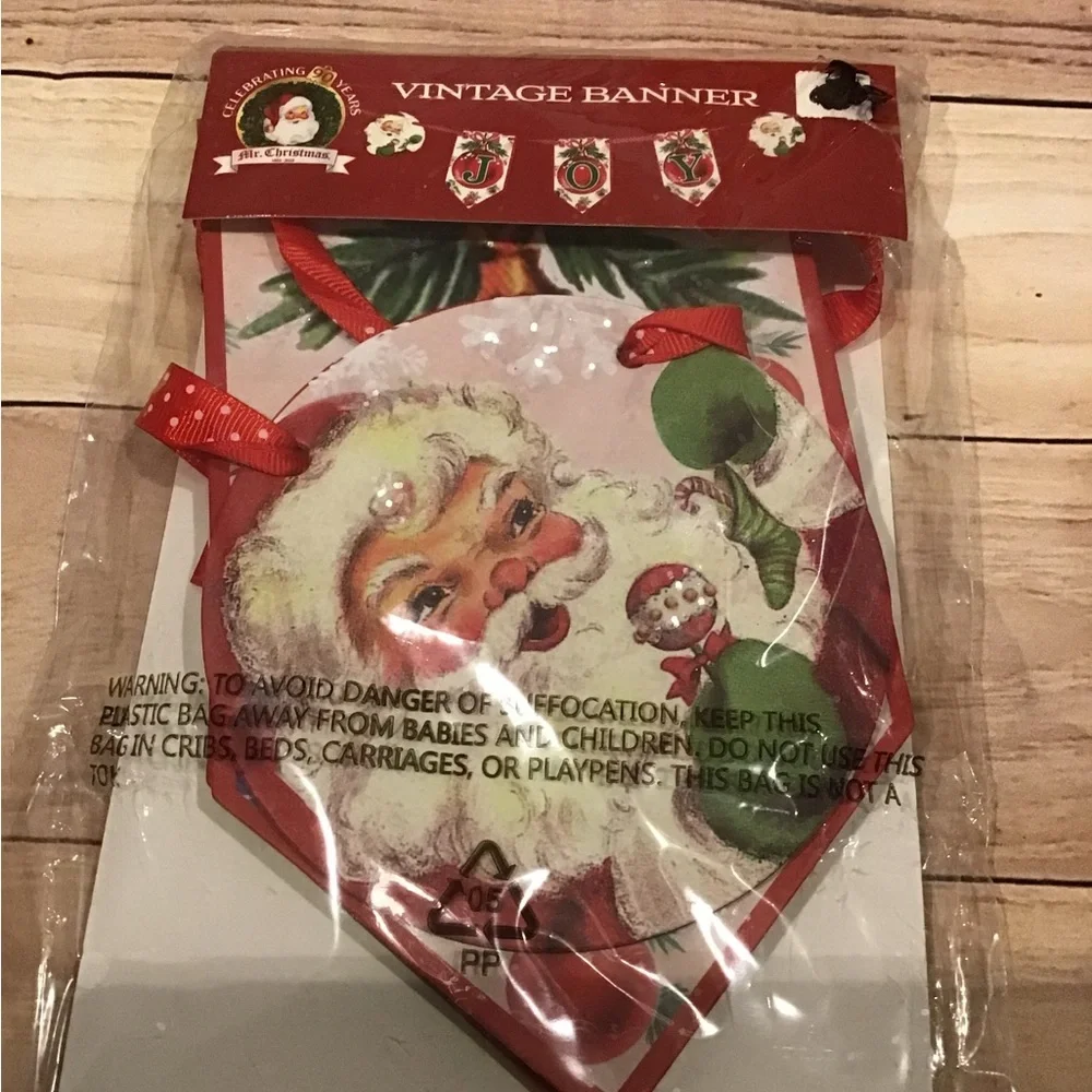 Mr. Christmas celebrating 90 years vintage banner “Joy” 72 inches -new